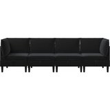  Komplet pohištva za dnevno sobo z blazino 4 pcs Črna Žamet, (5000272715) | Shoptok.si