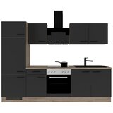 Flex-Well Kuhinjski Blok Z Aparati Capri, Črna, Barva Hrasta | Shoptok.si