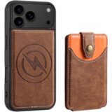 Chameleon Usnjen magnetni ovitek z žepkom (TPUL Chester + Pocky) za Apple iPhone 17 Pro, rjav | Shoptok.si
