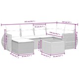  7-dijelni set vrtnih sofa od poliratana s jastucima crni | shoptok.hr