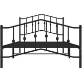  Metalni okvir kreveta s uzglavljem i podnožjem crni 107x203 cm | shoptok.hr