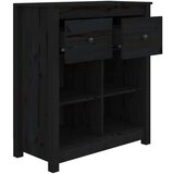  Komoda crna 70 x 35 x 80 cm od masivne borovine | shoptok.hr