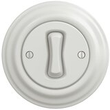  Kliklap - Retro jednopolni prekidač sa okvirom br. 1, keramički beli | Eponuda.com