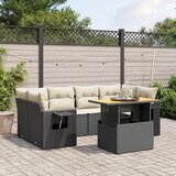 vidaXL 7-dijelni set vrtnih sofa od poliratana s jastucima crni | shoptok.hr