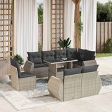  9-dijelni set vrtnih sofa od poliratana s jastucima svjetlosivi | shoptok.hr