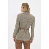 Trendyol Multi Color Regular Lined Belted Plaid Woven Jacket | Eponuda.ba