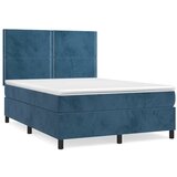  The Living Store Box spring postelja z vzmetnico temno modra 140x200 cm žamet - Box Spring Postelja, (21454105) | Shoptok.si