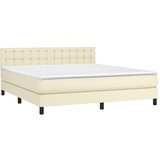  box spring s madracem LED krem 180x200cm od umjetne kože | shoptok.hr