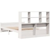 vidaXL Knjižna postelja brez vzmetnice bela 120x200 cm trdna borovina | Shoptok.si