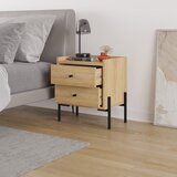 Marckeric Nočna omarica v hrastovem dekorju v naravni barvi Mayra – | Shoptok.si