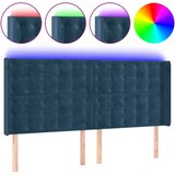 Maison Chic led posteljno vzglavje - vzglavna omarica - nočna omarica temno modro 203x16x118/128 cm žamet, (21709512) Cene
