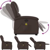  Masažni naslonjač na podizanje od umjetne kože smeđa | shoptok.hr