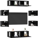  Set TV komoda 8 pcs 120 x 30 x 30 cm Crni hrast | Eponuda.ba