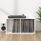  Kutija za pohranu vinilnih ploča sjajna bijela 71x34x36 cm drvo | shoptok.hr