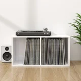  Kutija za pohranu vinilnih ploča sjajna bijela 71x34x36 cm drvo