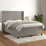  Box spring postelja z vzmetnico svetlo siva 140x200 cm žamet, (20790587) Cene