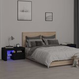 vidaXL Nočna omarica 2 kosa z LED lučkami črna 70x36,5x40 cm Cene