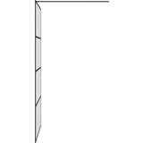 Pregrada za tuš crna 100 x 195 cm s mutnim staklom ESG | shoptok.hr