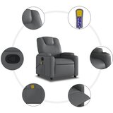  Masažni naslonjač od umjetne kože sivi | shoptok.hr