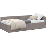 vidaXL Kotna postelja Taupe 90 x 200 cm Tkanina in oblikovan les | Shoptok.si