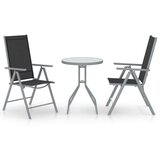 vidaXL 3-dijelni bistro set od aluminija i tekstilena srebrni | shoptok.hr