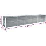  Povišena vrtna gredica od pocinčanog čelika 480x80x77 cm siva | shoptok.hr