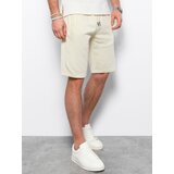 Ombre Men's short shorts with pockets - cream Cene
