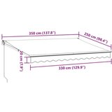 Tenda na uvlačenje antracit-bijela 3 5x2 5 m tkanina i aluminij | shoptok.hr