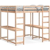  The Living Store Posteljni okvir z mizo in lestvijo 140x200 cm trdna borovina - Otroški Pograd, (21496916) | Shoptok.si