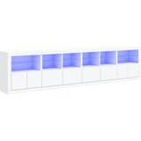 Komoda s LED svjetlima bijela 283x37x67 cm Slike