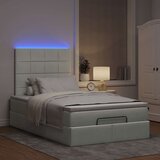 vidaXL Otomanski posteljni okvir z vzmetnicami siv 120x200cm žamet | Shoptok.si