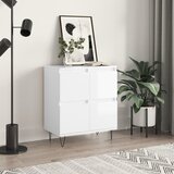 vidaXL Komoda visok sijaj bela 60x35x70 cm inženirski les Cene