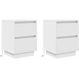  Noćni ormarići s LED svjetlima 2 kom bijeli 38x34x50 cm | shoptok.hr