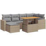 vidaXL 7-dijelni set vrtnih sofa od poliratana s jastucima bež | shoptok.hr