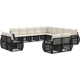 vidaXL Vrtna sedežna garnitura 13 pcs Črna in krem bela poli ratan, (5000269678) | Shoptok.si