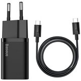 Baseus hišni polnilec 220V Super-SI Quick Charge 25W vhod Type C s kablom Type C - Original (EU Blister) črn Cene