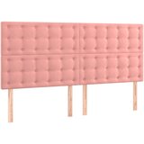  LED uzglavlje ružičasto 200x5x118/128 cm baršunasto | shoptok.hr