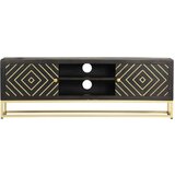 vidaXL TV omarica črna in zlata 120x30x40 cm trden mangov les | Shoptok.si