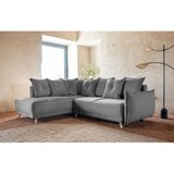 Miuform Siva sklopiva kutna garnitura od samta (s lijevim kutom) Lazy Lukka – | shoptok.hr