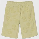Guess Otroške bombažne kratke hlače zelena barva