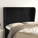 vidaXL Uzglavlje s ušima crno 147x23x118/128 cm baršunasto Cijene