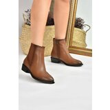 Fox Shoes Women's Camel Short Heeled Boots Cene