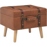 The Living Store Stolček s prostorom za shranjevanje 40 cm rumenorjavo usnje - Stol, (21482114) Cene
