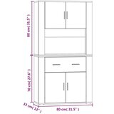  Visoka komoda dimljeni hrast konstruiranog drva | shoptok.hr