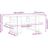  Stolić za kavu boja hrasta 102x55x42 cm konstruirano drvo | shoptok.hr