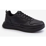 Kesi Lightweight men's platform sneakers made of eco leather, black Uziran