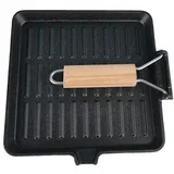Cast Iron grill tava s odvojivom drvenom ručkom, 28 cm