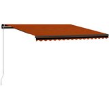 Tenda na ručno uvlačenje LED 450 x 300 cm narančasto-smeđa Slike