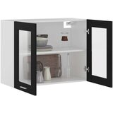 Viseći stakleni ormarić crni 80 x 31 x 60 cm konstruirano drvo | shoptok.hr