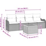 vidaXL 5-dijelni set vrtnih sofa s jastučićima bež poli ratan akacija | shoptok.hr